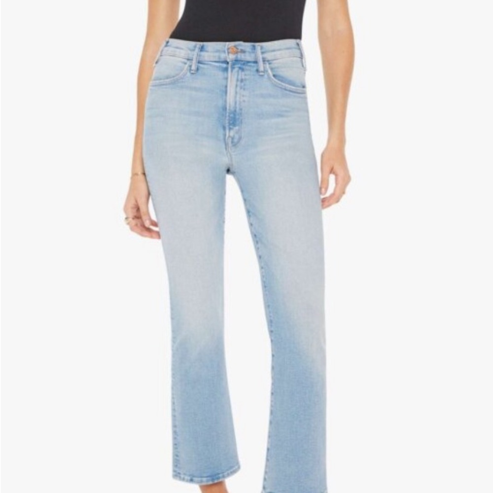 MOTHER Sky Blue Straight Leg Jeans